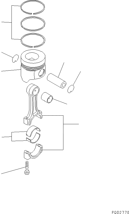 Схема запчастей Komatsu 3D88E-3A - ПОРШЕНЬ И ШАТУН ДВИГАТЕЛЬ