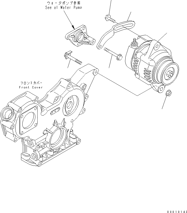 Схема запчастей Komatsu 3D88E-5P-BA - ГЕНЕРАТОР И КРЕПЛЕНИЕ (A) ДВИГАТЕЛЬ