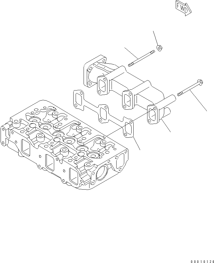 Схема запчастей Komatsu 3D88E-5P-BA - ВЫПУСКНОЙ КОЛЛЕКТОР ДВИГАТЕЛЬ