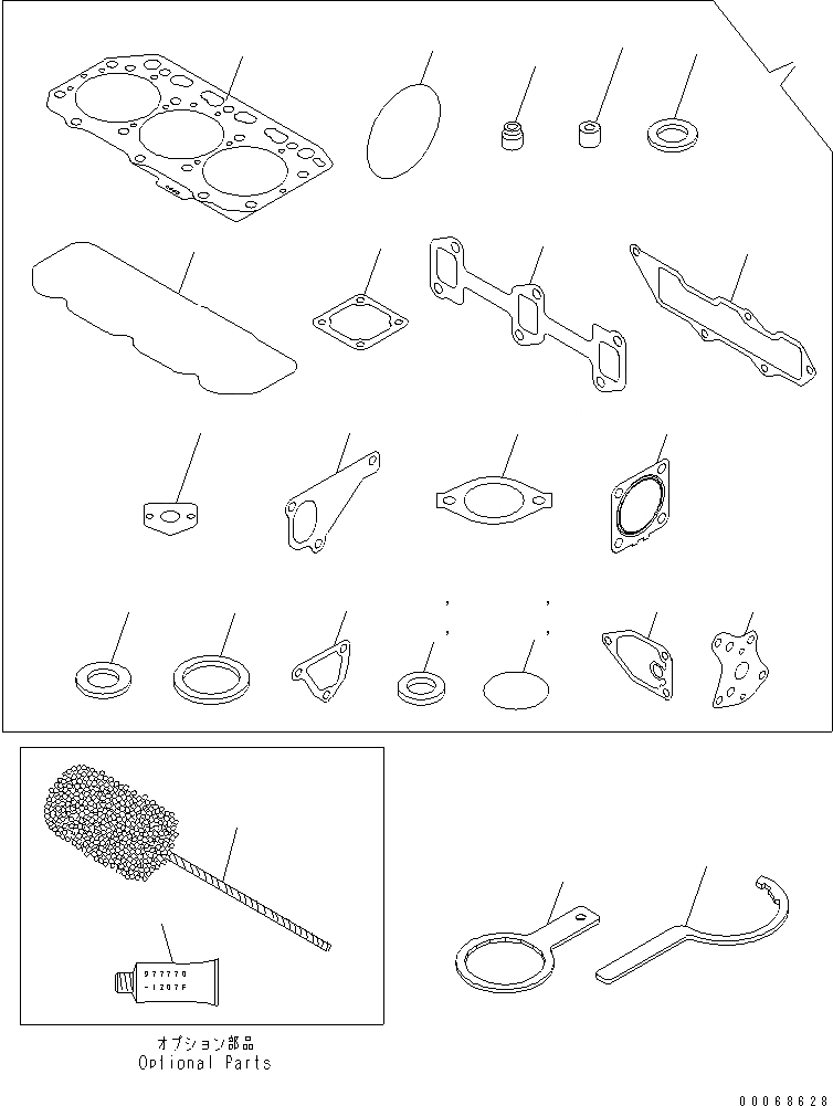 Схема запчастей Komatsu 3D88E-6BP-DA - КОМПЛЕКТ ПРОКЛАДОК И ИНСТРУМЕНТ ДВИГАТЕЛЬ