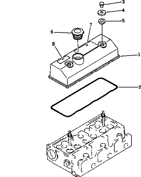 Схема запчастей Komatsu 3D95S-W-1B - ГОЛОВКА ЦИЛИНДРОВ COVER ГОЛОВКА ЦИЛИНДРОВ
