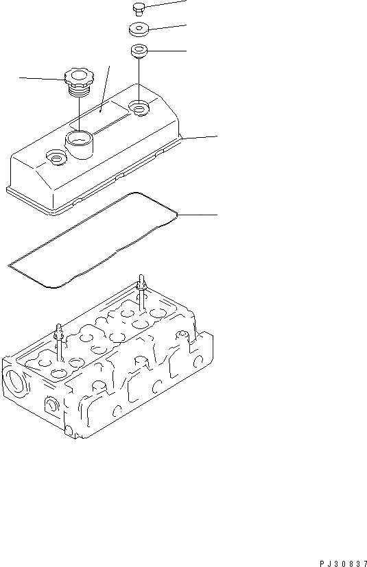 Схема запчастей Komatsu 3D95S-W-1C - ГОЛОВКА ЦИЛИНДРОВ COVER ГОЛОВКА ЦИЛИНДРОВ