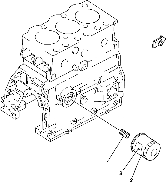 Схема запчастей Komatsu 3D95S-W-1C - МАСЛ. ФИЛЬТР СИСТЕМА СМАЗКИ МАСЛ. СИСТЕМА