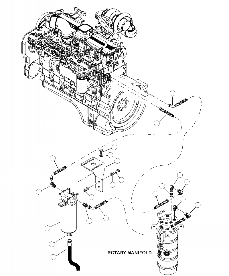 Схема запчастей Komatsu 430FX-1 - D7-A ТОПЛИВОПРОВОД. ПОВОРОТН. КОЛЛЕКТОР - ДВИГАТЕЛЬ ТОПЛИВН. БАК. AND КОМПОНЕНТЫ