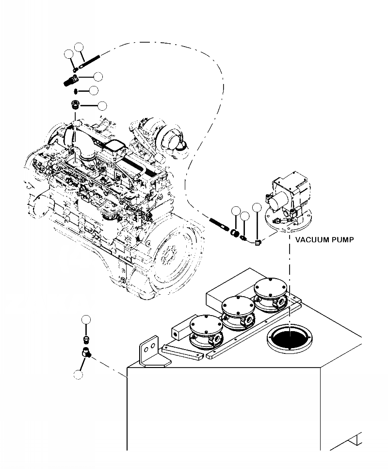 Схема запчастей Komatsu 430FX-1 - H-A ГИДРОЛИНИЯ TURBO BOOST ЛИНИЯ С VACUUM НАСОС ГИДРАВЛИКА