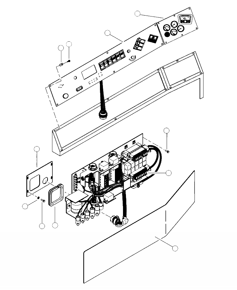 Схема запчастей Komatsu 445FXL-1 - E-A DASH ПАНЕЛЬ КРЕПЛЕНИЕ ЭЛЕКТРИКА