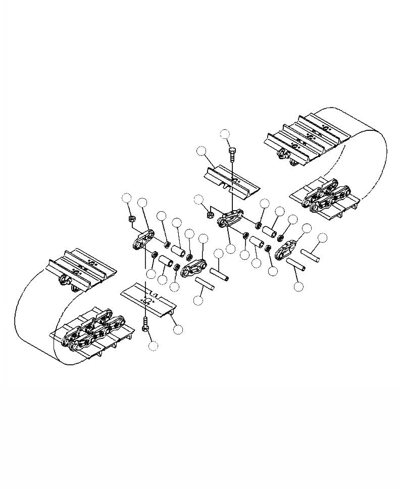 Схема запчастей Komatsu 450FXL-1 - R-A ГУСЕНИЦЫ ЦЕПЬ ASSEMBLY НИЖН.CARRIAGE