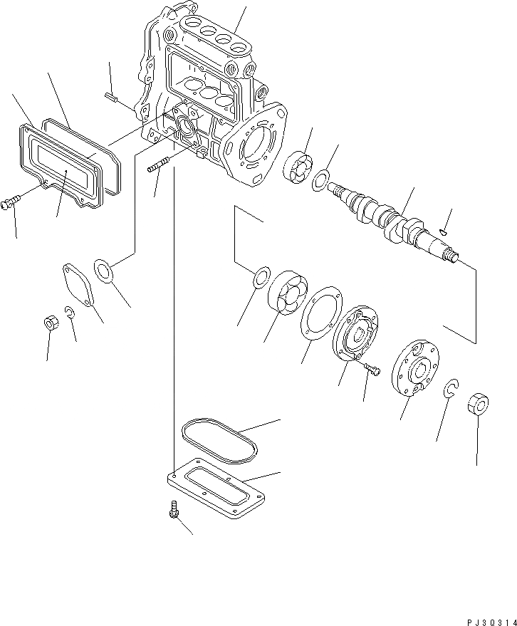 Схема запчастей Komatsu 4D88E-3H-MX - ТОПЛ. НАСОС (НАСОС) (/) (ВНУТР. ЧАСТИ)(№9-) ДВИГАТЕЛЬ