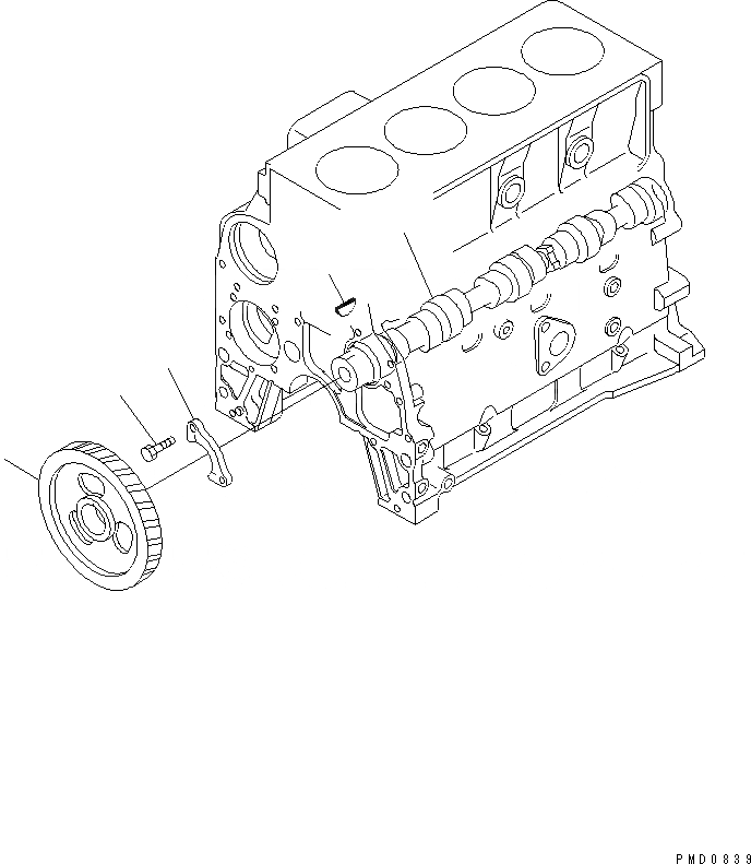 Схема запчастей Komatsu 4D102E-1B - РАСПРЕДВАЛ ДВИГАТЕЛЬ