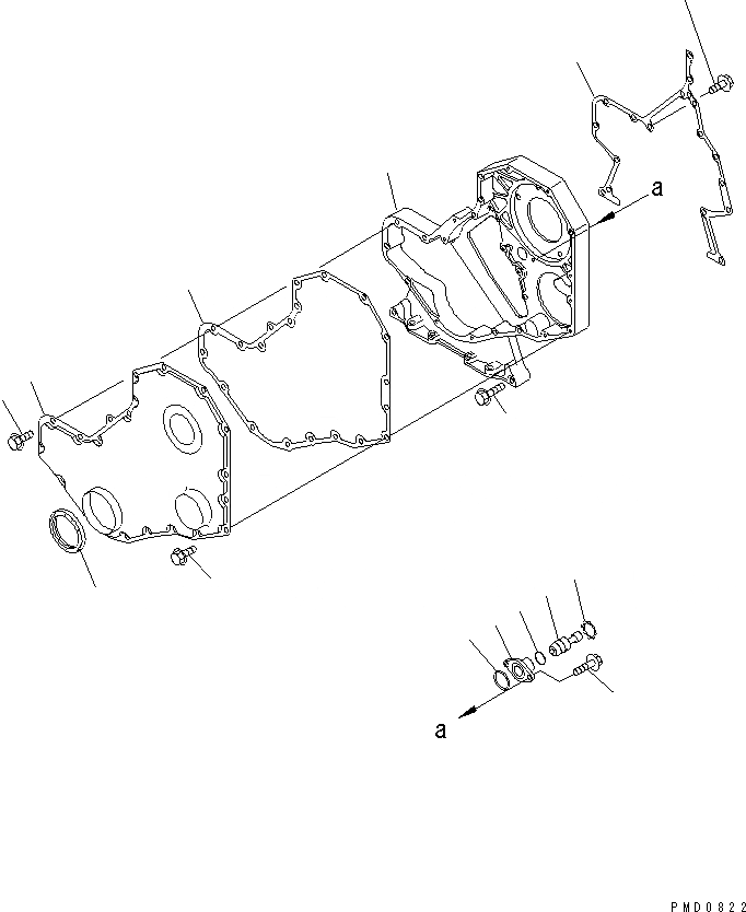 Схема запчастей Komatsu 4D102E-1C - ПЕРЕДН. COVER(№8-79) ДВИГАТЕЛЬ