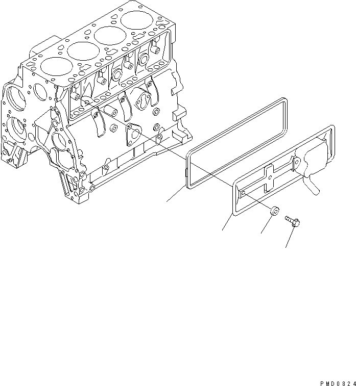 Схема запчастей Komatsu 4D102E-1C - КРЫШКА ТОЛКАТЕЛЕЙ КЛАПАНА(№9-) ДВИГАТЕЛЬ