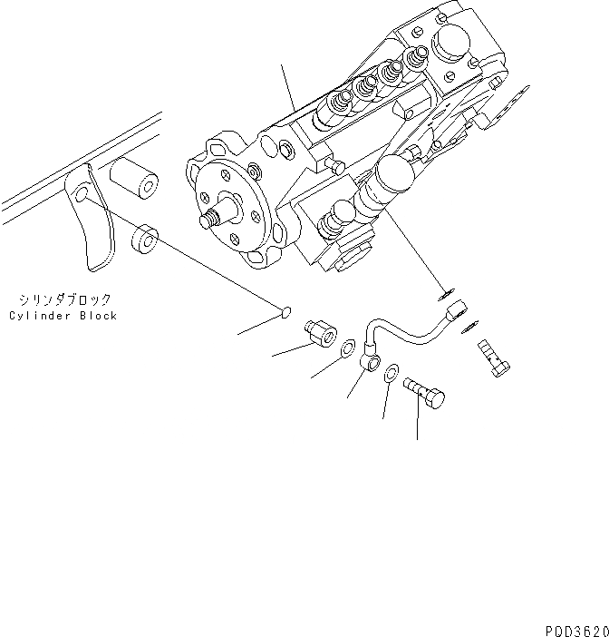 Схема запчастей Komatsu 4D102E-1C-US - ТОПЛ. НАСОС И МАСЛОПРОВОДЯЩАЯ ЛИНИЯ(№8-) ДВИГАТЕЛЬ