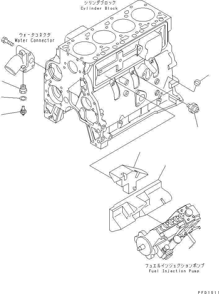 Схема запчастей Komatsu 4D102E-1A - МАСЛ. PRESSURE ПЕРЕКЛЮЧАТЕЛЬ(№97-) ДВИГАТЕЛЬ