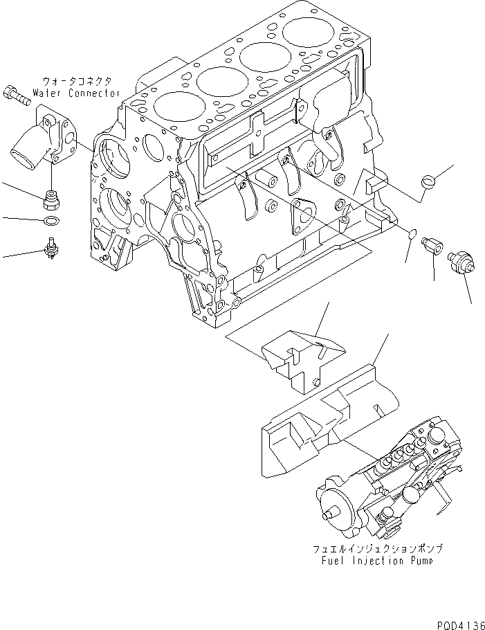 Схема запчастей Komatsu 4D102E-1A - МАСЛ. PRESSURE ПЕРЕКЛЮЧАТЕЛЬ(№-) ДВИГАТЕЛЬ