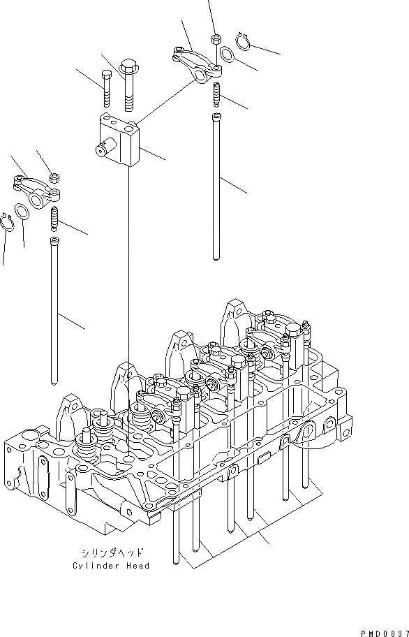 Схема запчастей Komatsu 4D102E-1A - КОРОМЫСЛО ДВИГАТЕЛЬ