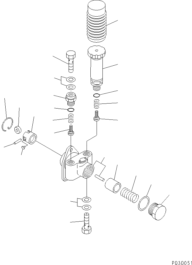 Схема запчастей Komatsu 4D102E-1A - ТОПЛ. НАСОС (ПОДКАЧИВАЮЩ. НАСОС) (ВНУТР. ЧАСТИ)(№97-) ДВИГАТЕЛЬ
