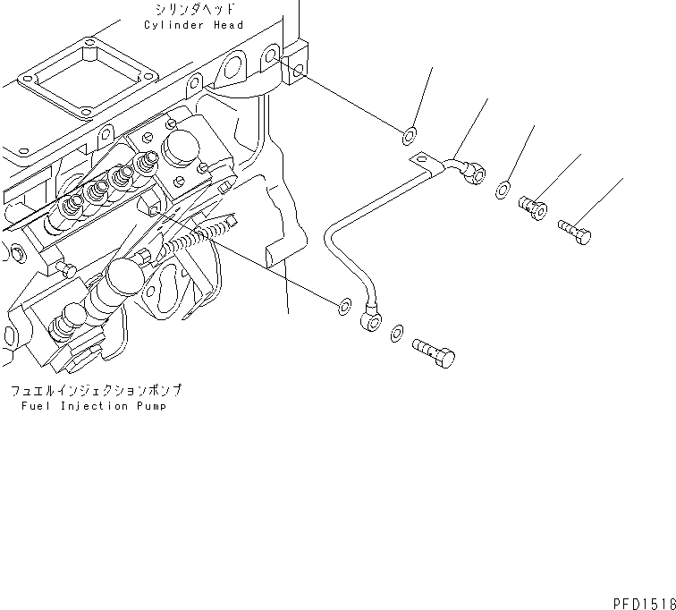 Схема запчастей Komatsu 4D102E-1C-1C - ТРУБЫ ТОПЛ. ФИЛЬТРА(№9-) ДВИГАТЕЛЬ