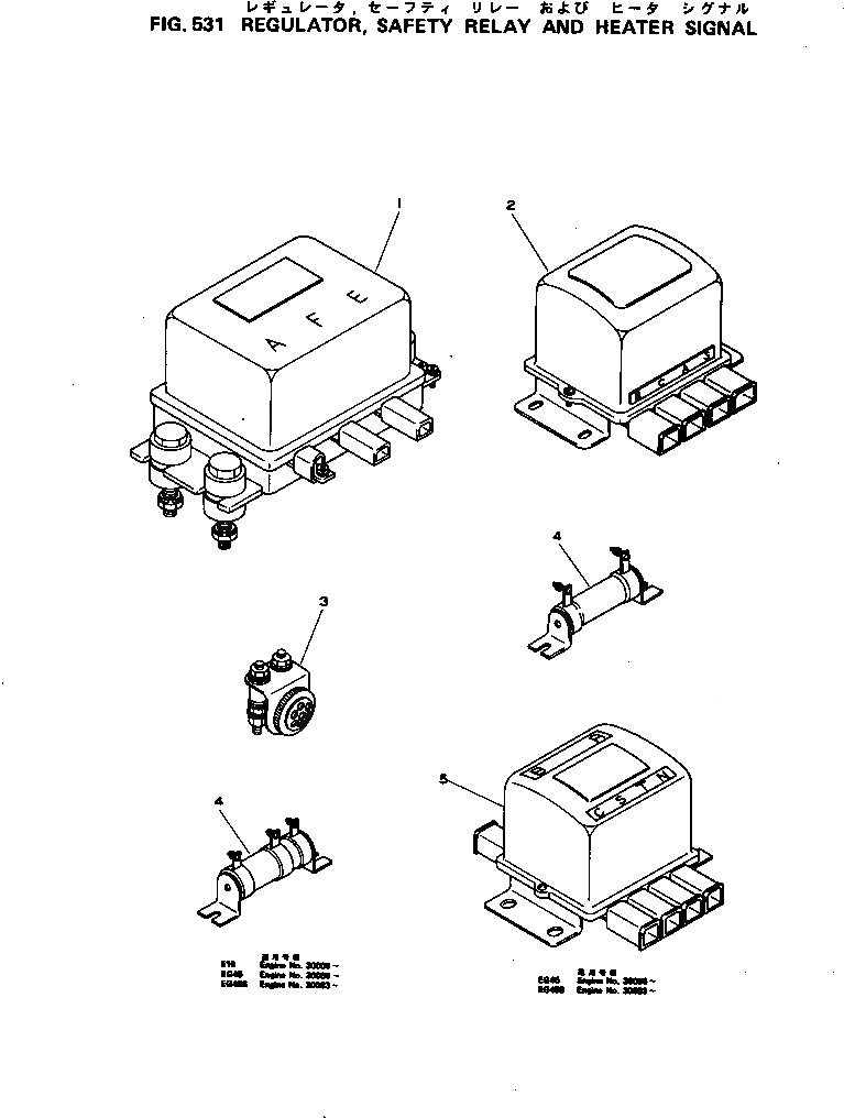 Схема запчастей Komatsu 4D105-2J - REGURATOR¤ БЕЗОПАСН. РЕЛЕ И СИГНАЛ ОБОГРЕВ-ЛЯ ОХЛАЖД-Е И ЭЛЕКТРИКАS