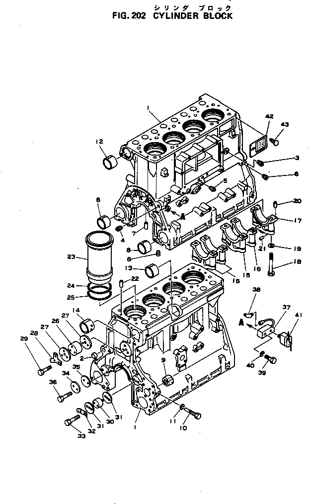 Схема запчастей Komatsu 4D105-2H - БЛОК ЦИЛИНДРОВ БЛОК ЦИЛИНДРОВ