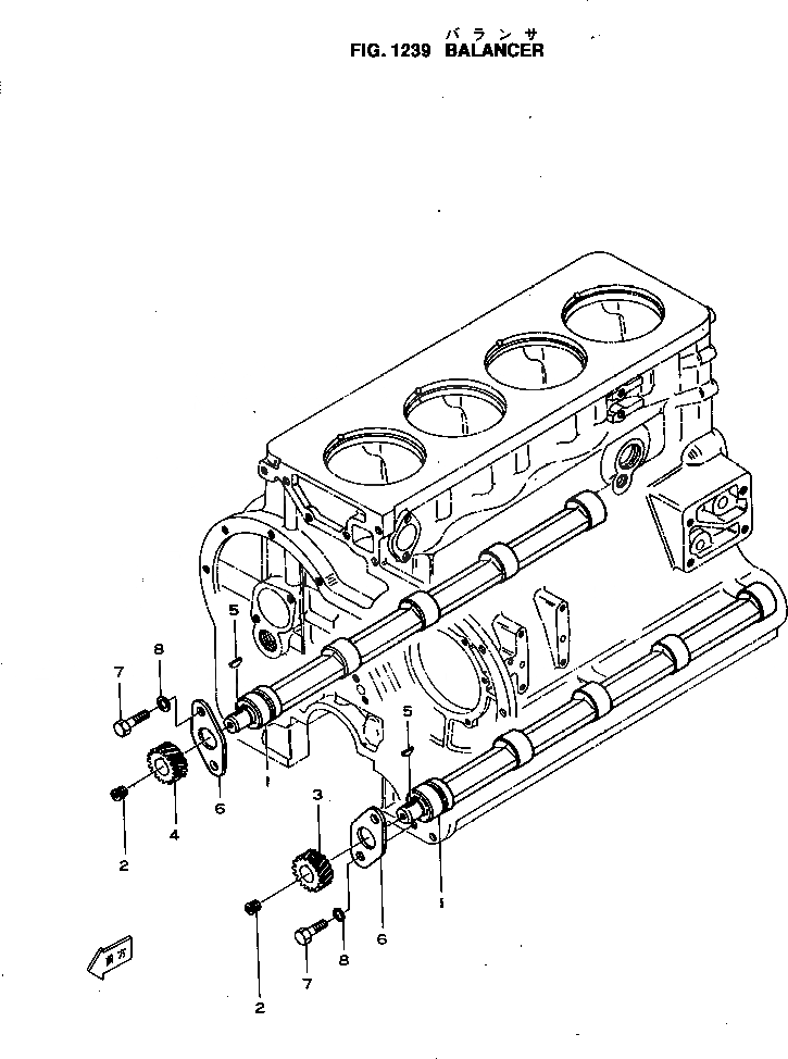 Схема запчастей Komatsu 4D120-11D - БАЛАНСИР БЛОК ЦИЛИНДРОВ