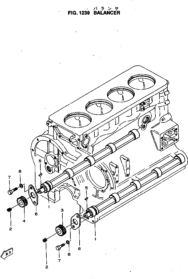 Схема запчастей Komatsu 4D120-11A - БАЛАНСИР БЛОК ЦИЛИНДРОВ