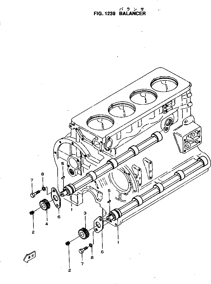 Схема запчастей Komatsu 4D120-11D - БАЛАНСИР БЛОК ЦИЛИНДРОВ