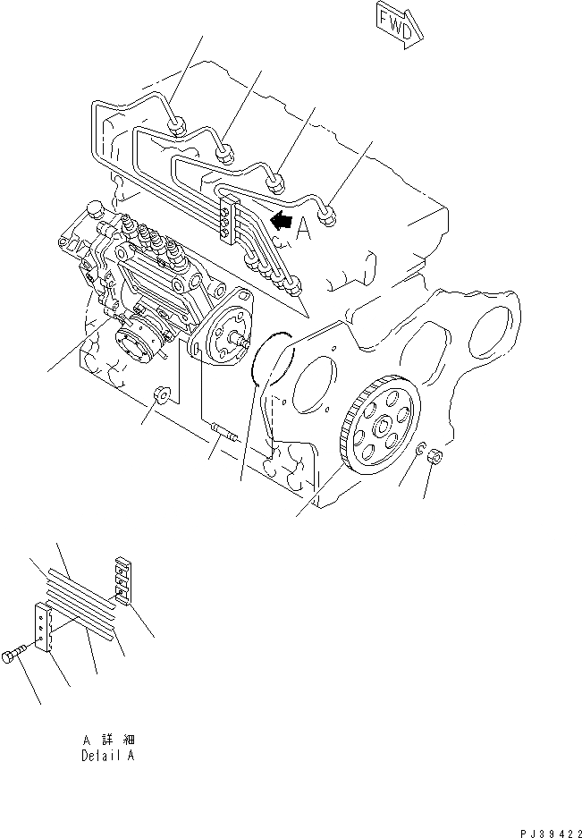 Схема запчастей Komatsu 4D84-2A - ТОПЛ. НАСОС И ТРУБЫ(№-) ТОПЛИВН. СИСТЕМА