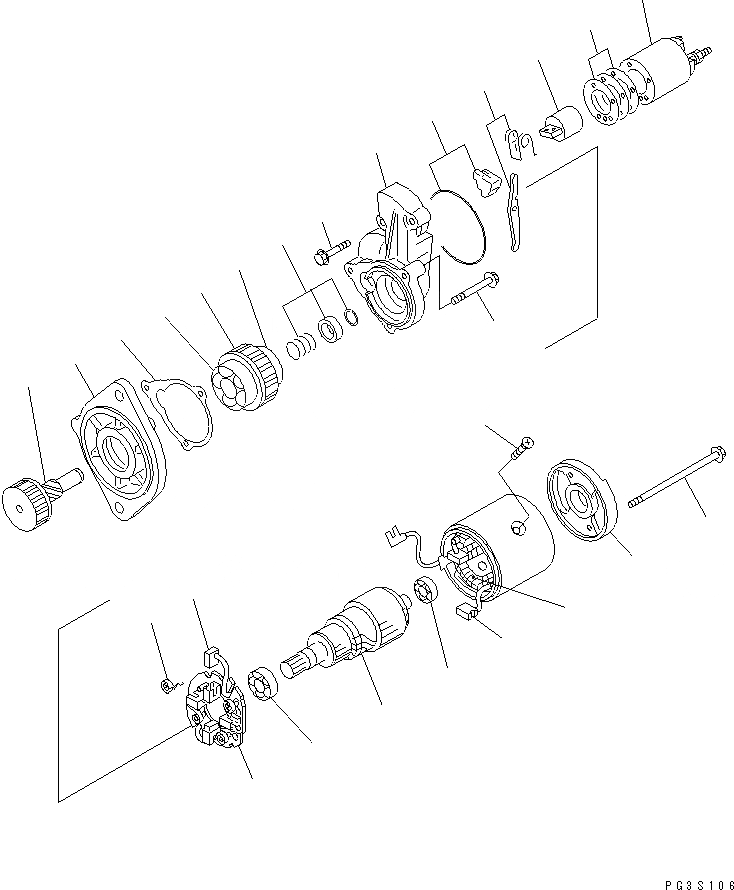 Схема запчастей Komatsu 4D84-2A - СТАРТЕР (KW)(№-) ЭЛЕКТРИКА