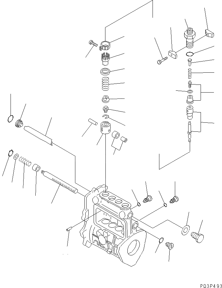 Схема запчастей Komatsu 4D84-2B - ТОПЛ. НАСОС (НАСОС) (/)(№-) ТОПЛИВН. СИСТЕМА