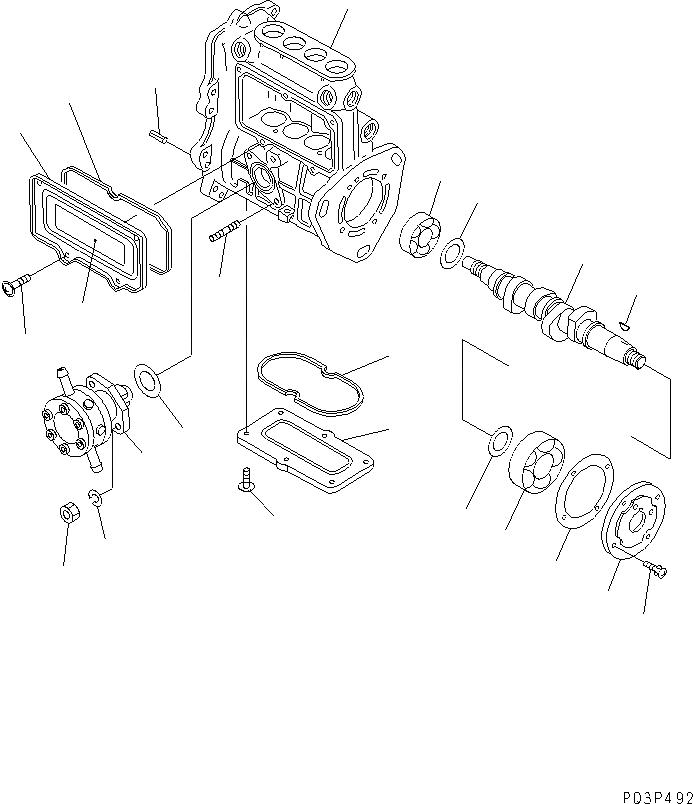 Схема запчастей Komatsu 4D84-2B - ТОПЛ. НАСОС (НАСОС) (/)(№-) ТОПЛИВН. СИСТЕМА