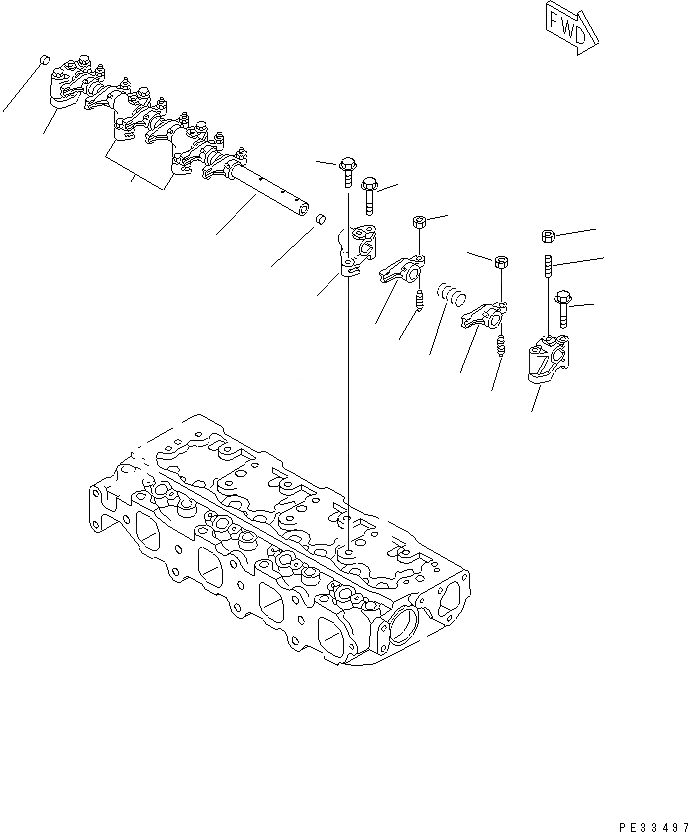 Схема запчастей Komatsu 4D84E-3C - КОРОМЫСЛО(№-) ГОЛОВКА ЦИЛИНДРОВ