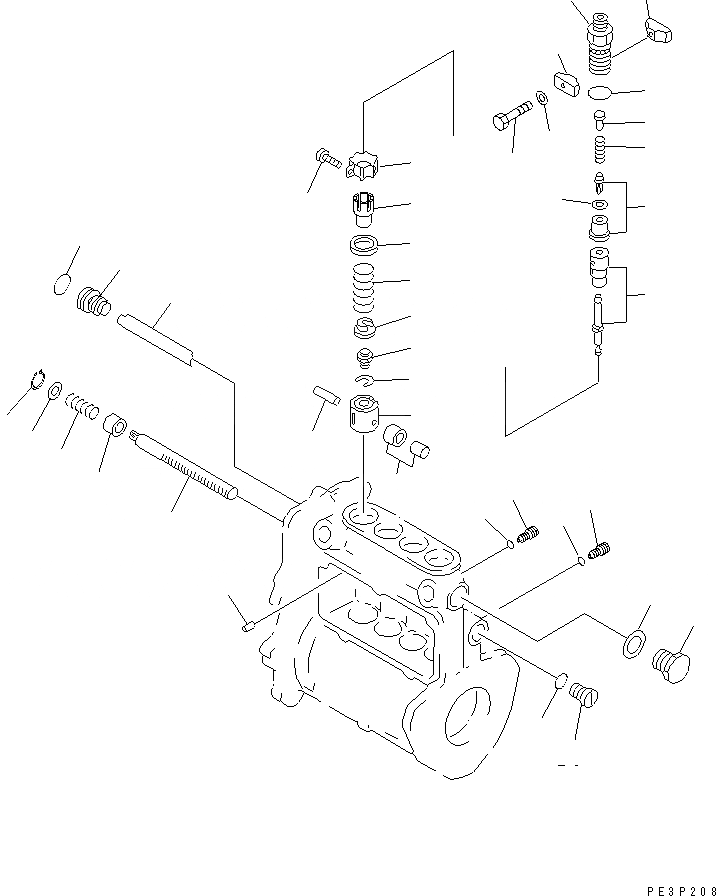 Схема запчастей Komatsu 4D84E-3C - ТОПЛ. НАСОС (НАСОС) (/)(№-) ТОПЛИВН. СИСТЕМА