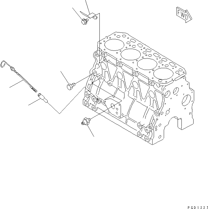 Схема запчастей Komatsu 4D84E-3D - БЛОК ЦИЛИНДРОВ АКСЕССУАРЫ ДВИГАТЕЛЬ