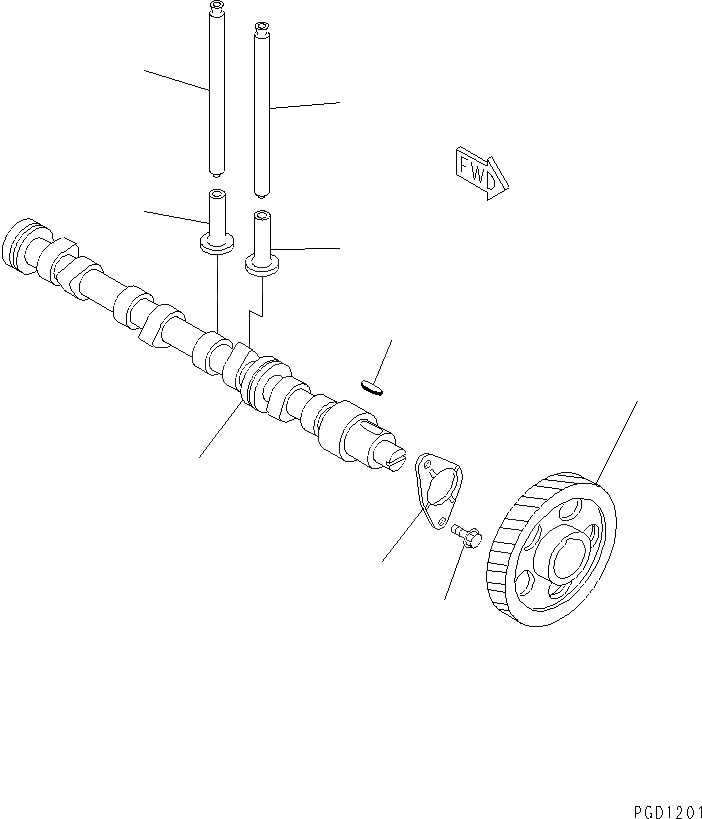 Схема запчастей Komatsu 4D84E-3D - РАСПРЕДВАЛ И ТОЛКАТЕЛЬ ДВИГАТЕЛЬ