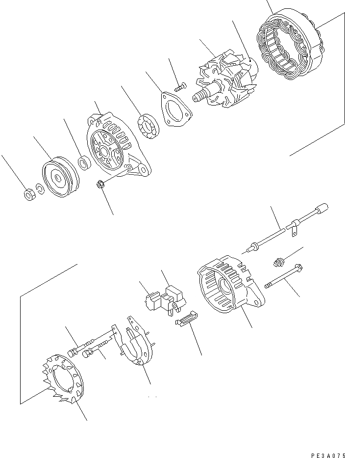 Схема запчастей Komatsu 4D84E-3B - ГЕНЕРАТОР (A)(№-) ЭЛЕКТРИКА