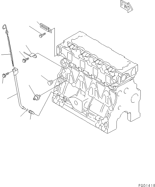 Схема запчастей Komatsu 4D88E-3C-04 - БЛОК ЦИЛИНДРОВ АКСЕССУАРЫ(№-) ДВИГАТЕЛЬ