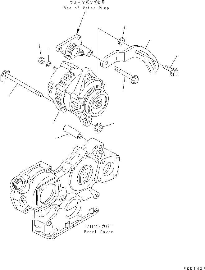 Схема запчастей Komatsu 4D88E-3D - ГЕНЕРАТОР И КРЕПЛЕНИЕ (A)(№77-) ДВИГАТЕЛЬ