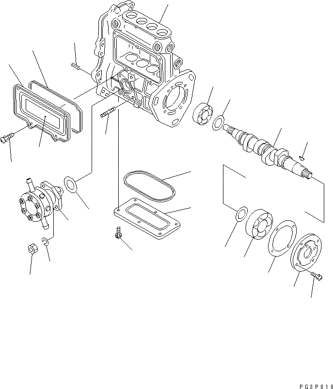 Схема запчастей Komatsu 4D88E-3B - ТОПЛ. НАСОС (НАСОС) (/) (ВНУТР. ЧАСТИ)(№-) ДВИГАТЕЛЬ