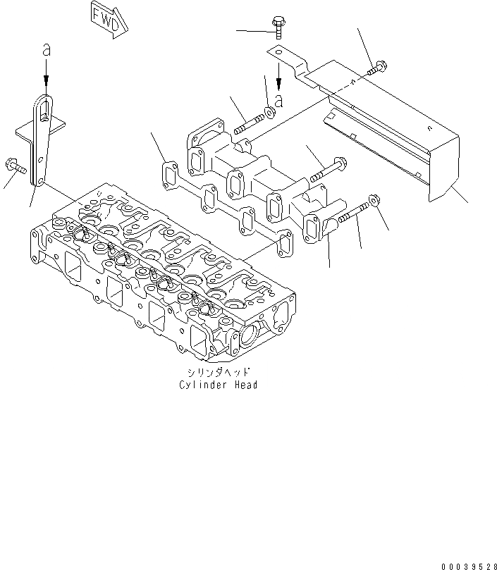 Схема запчастей Komatsu 4D88E-5X-BC - ВЫПУСКНОЙ КОЛЛЕКТОР(№8-) ДВИГАТЕЛЬ