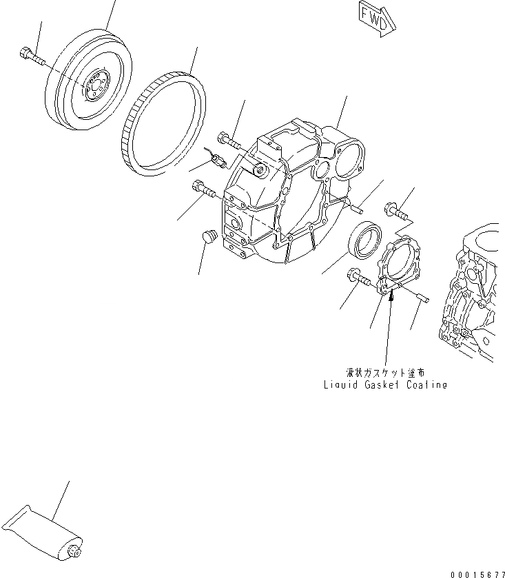 Схема запчастей Komatsu 4D88E-5X-BC - МАХОВИК И КАРТЕР МАХОВИКА(№8-) ДВИГАТЕЛЬ