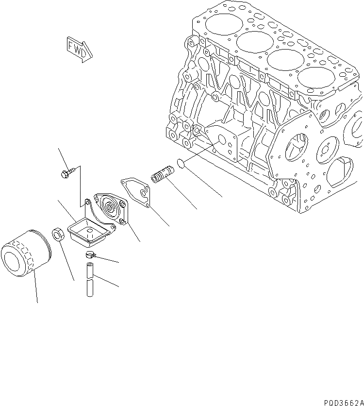 Схема запчастей Komatsu 4D88E-3GB - МАСЛ. ФИЛЬТР(№7-) ДВИГАТЕЛЬ