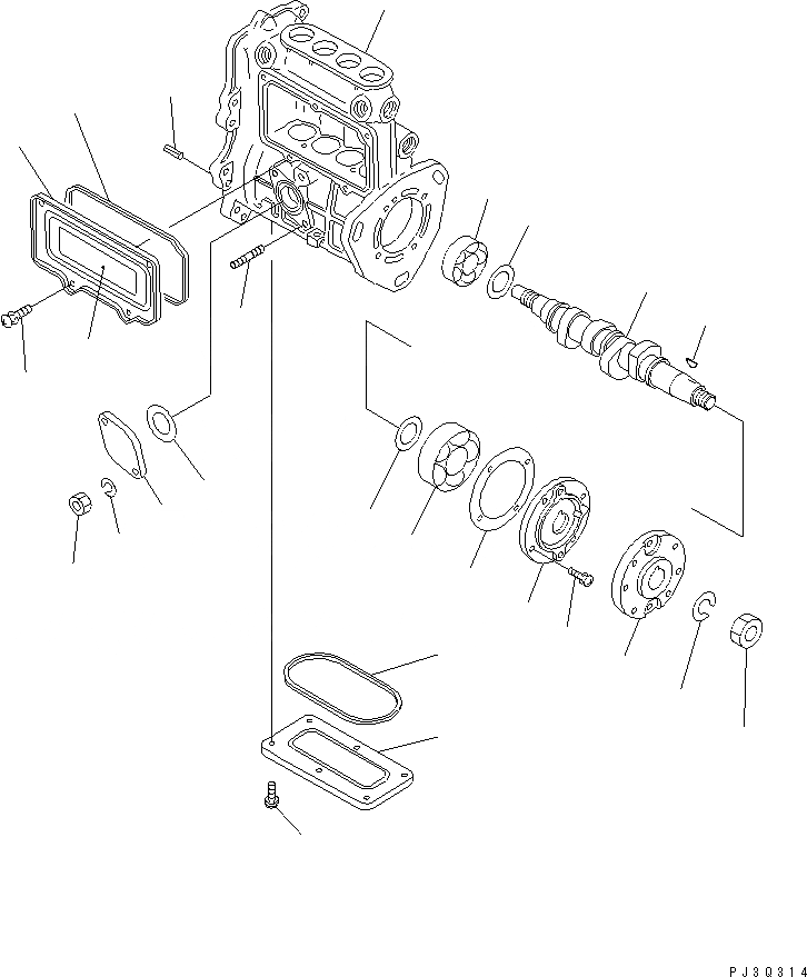 Схема запчастей Komatsu 4D88E-3H - ТОПЛ. НАСОС (НАСОС) (/) (ВНУТР. ЧАСТИ)(№9-) ДВИГАТЕЛЬ