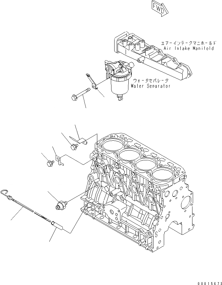 Схема запчастей Komatsu 4D88E-5X-BB - БЛОК ЦИЛИНДРОВ АКСЕССУАРЫ(№8-) ДВИГАТЕЛЬ