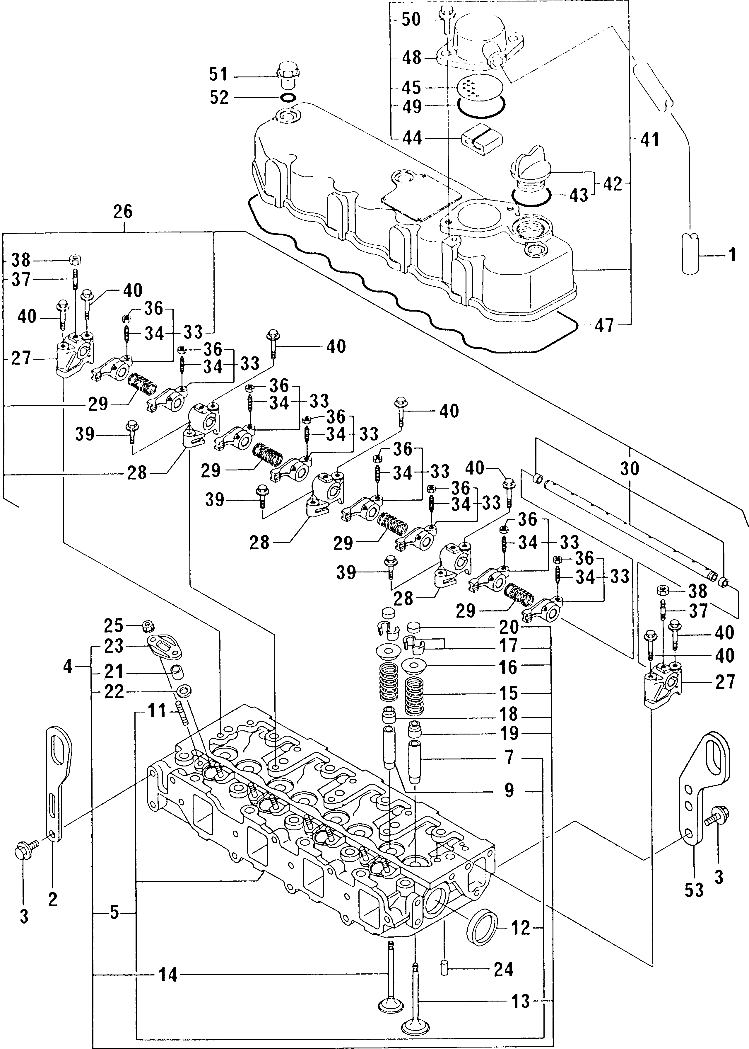 Схема запчастей Komatsu 4D88E-E1FD - ГОЛОВКА ЦИЛИНДРОВ ГОЛОВКА ЦИЛИНДРОВ