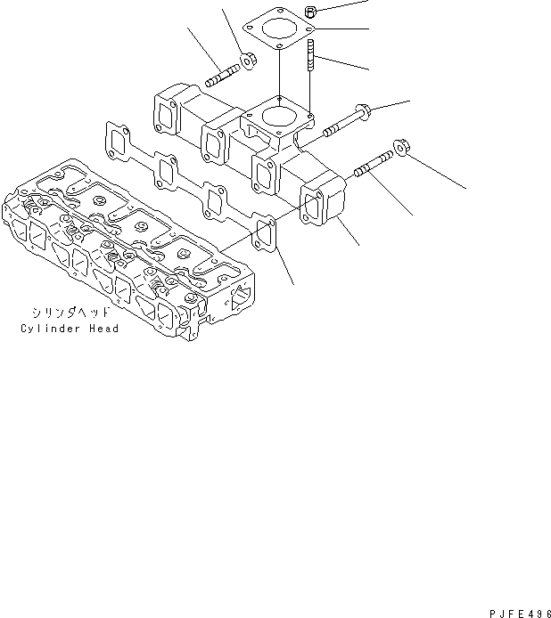 Схема запчастей Komatsu 4D92E-1BD-F - ВЫПУСКНОЙ КОЛЛЕКТОР ДВИГАТЕЛЬ