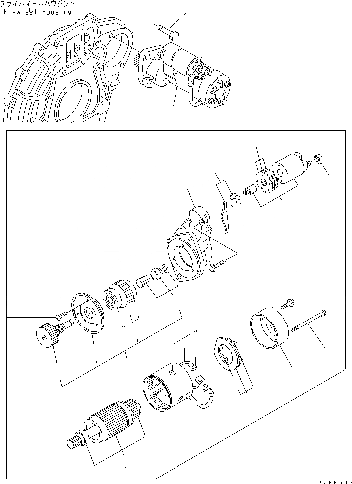 Схема запчастей Komatsu 4D92E-1BD-F - СТАРТЕР ДВИГАТЕЛЬ