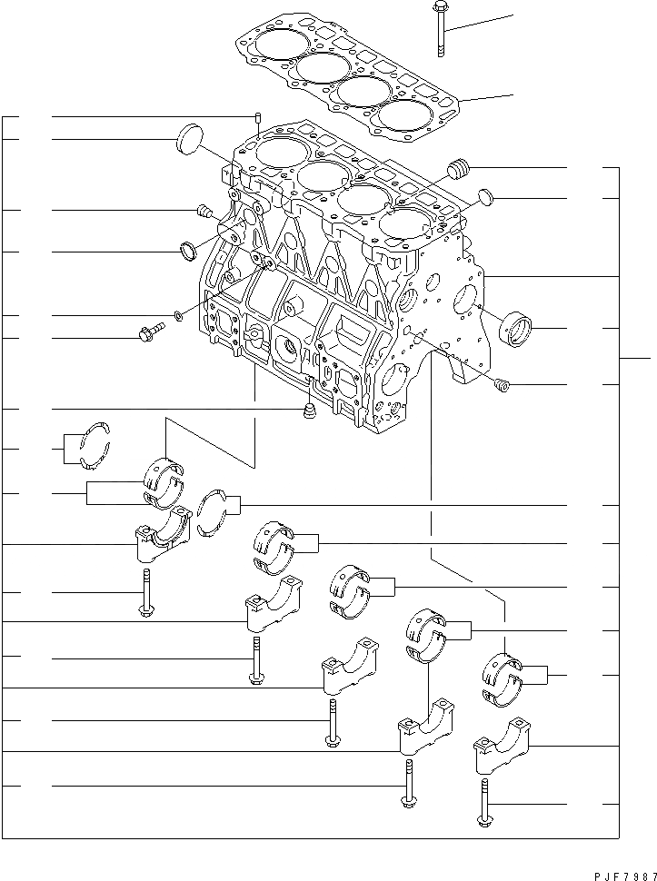 Схема запчастей Komatsu 4D92E-1B45-BM - БЛОК ЦИЛИНДРОВ ДВИГАТЕЛЬ