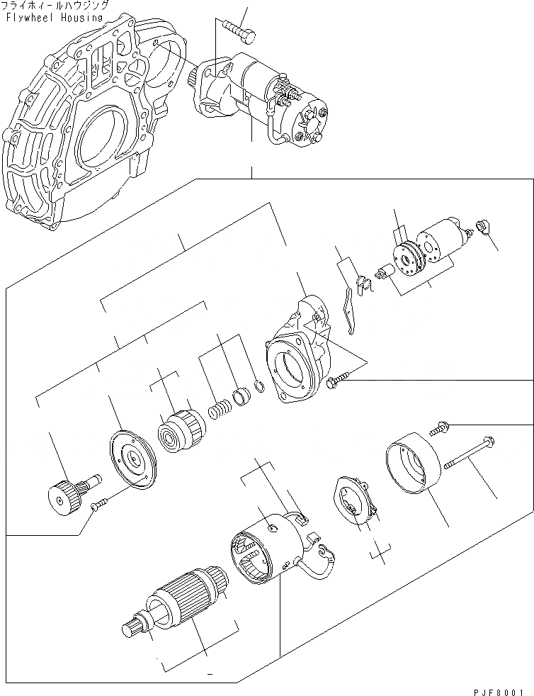 Схема запчастей Komatsu 4D92E-1B45-BM - СТАРТЕР ДВИГАТЕЛЬ