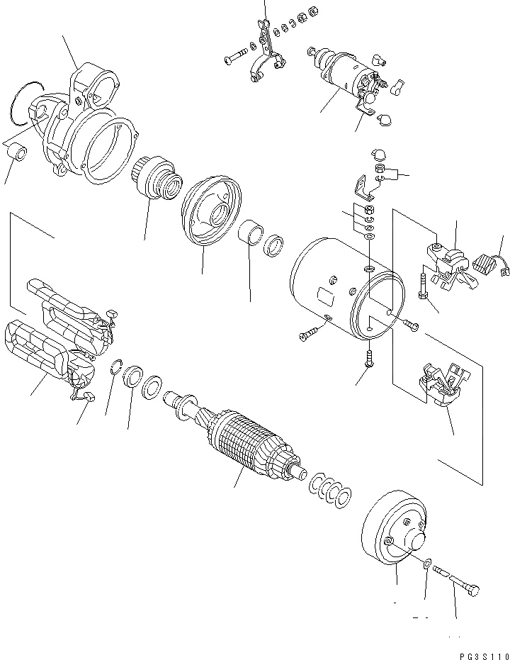 Схема запчастей Komatsu 4D94-2D - СТАРТЕР (.KW)(№-9) ОХЛАЖД-Е И ЭЛЕКТРИКАS