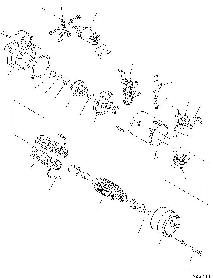 Схема запчастей Komatsu 4D94-2D - СТАРТЕР (.KW)(№97-) ОХЛАЖД-Е И ЭЛЕКТРИКАS